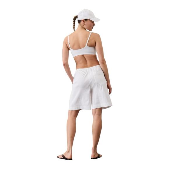 Athleta Paradise Midrise 8” Linen Bermuda Short Bright White - Picture 2 of 5